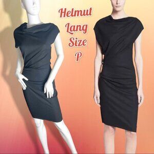 HELMUT Lang Sonar Wool Asymmetrical Black Dress Size P (XS)